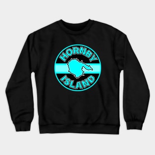 Hornby Island Classic Circle - Bright Blue Turquoise Round - Hornby Island Crewneck Sweatshirt